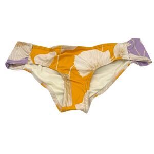 Palmacea Colibria Floral Leaf Ruched Back Bikini Bottom XL Eco Luxe Resortwear